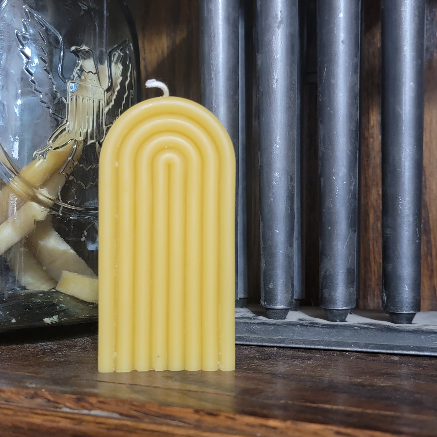 Rainbow Baby Pillar | Beeswax Candle