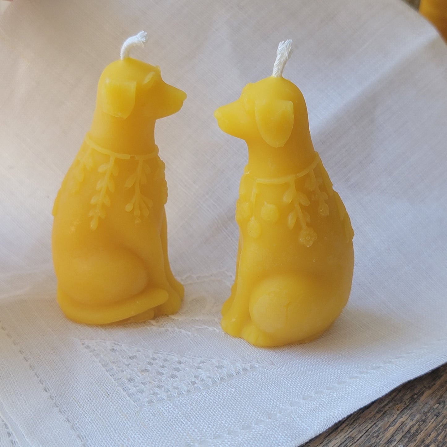 Floral Dog | Beeswax Candle