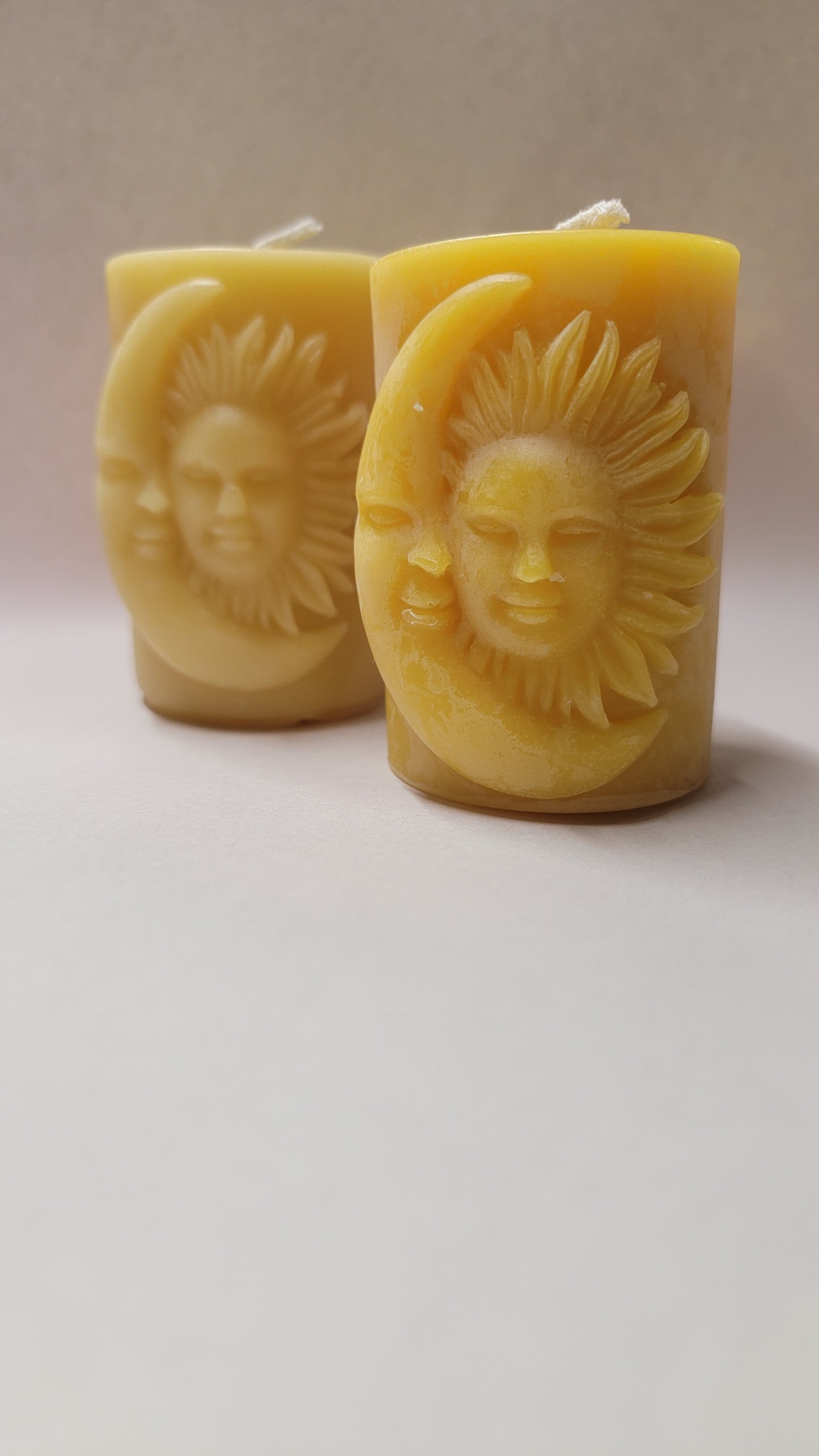 Celestial Sun and Moon Pillar | Beeswax Candle