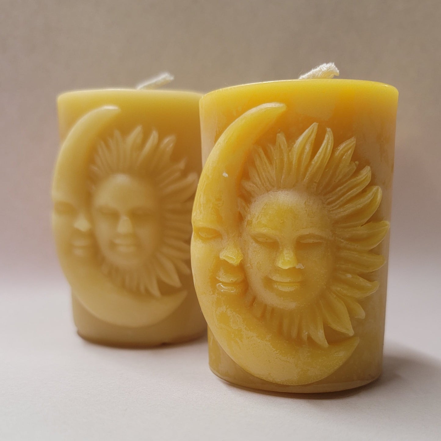 Celestial Sun and Moon Pillar | Beeswax Candle