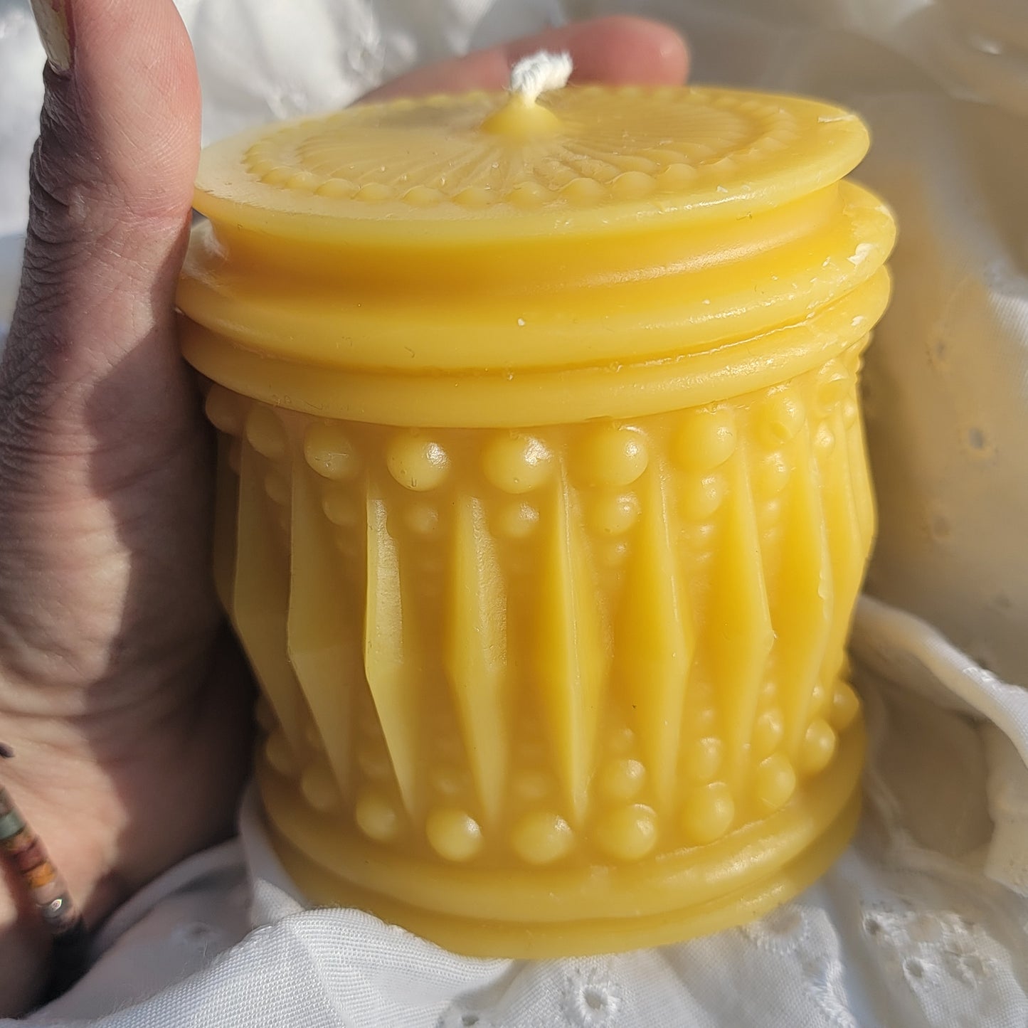 Temple Stone Pillar | Beeswax Candle