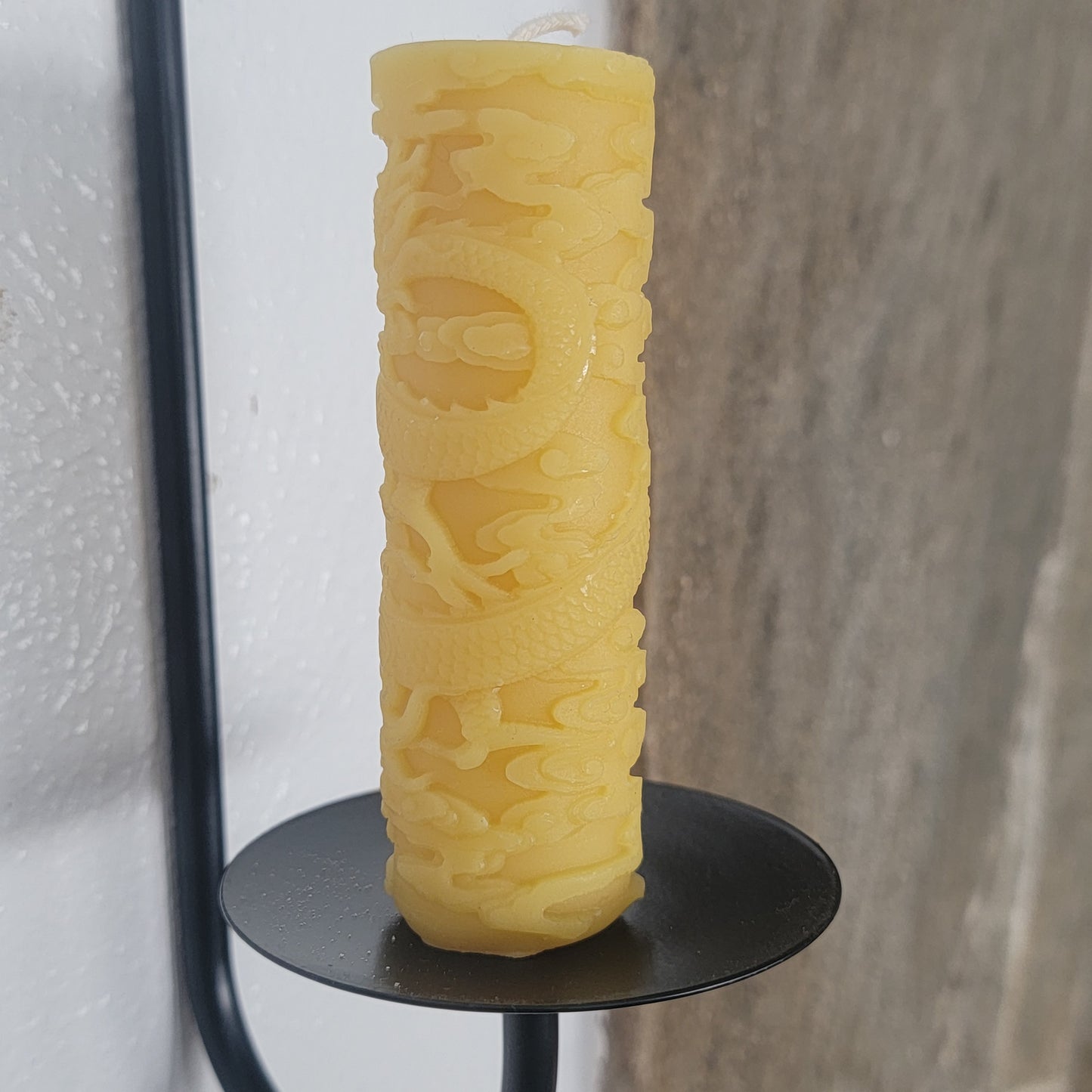 Asian Dragon Pillar | Beeswax Candle