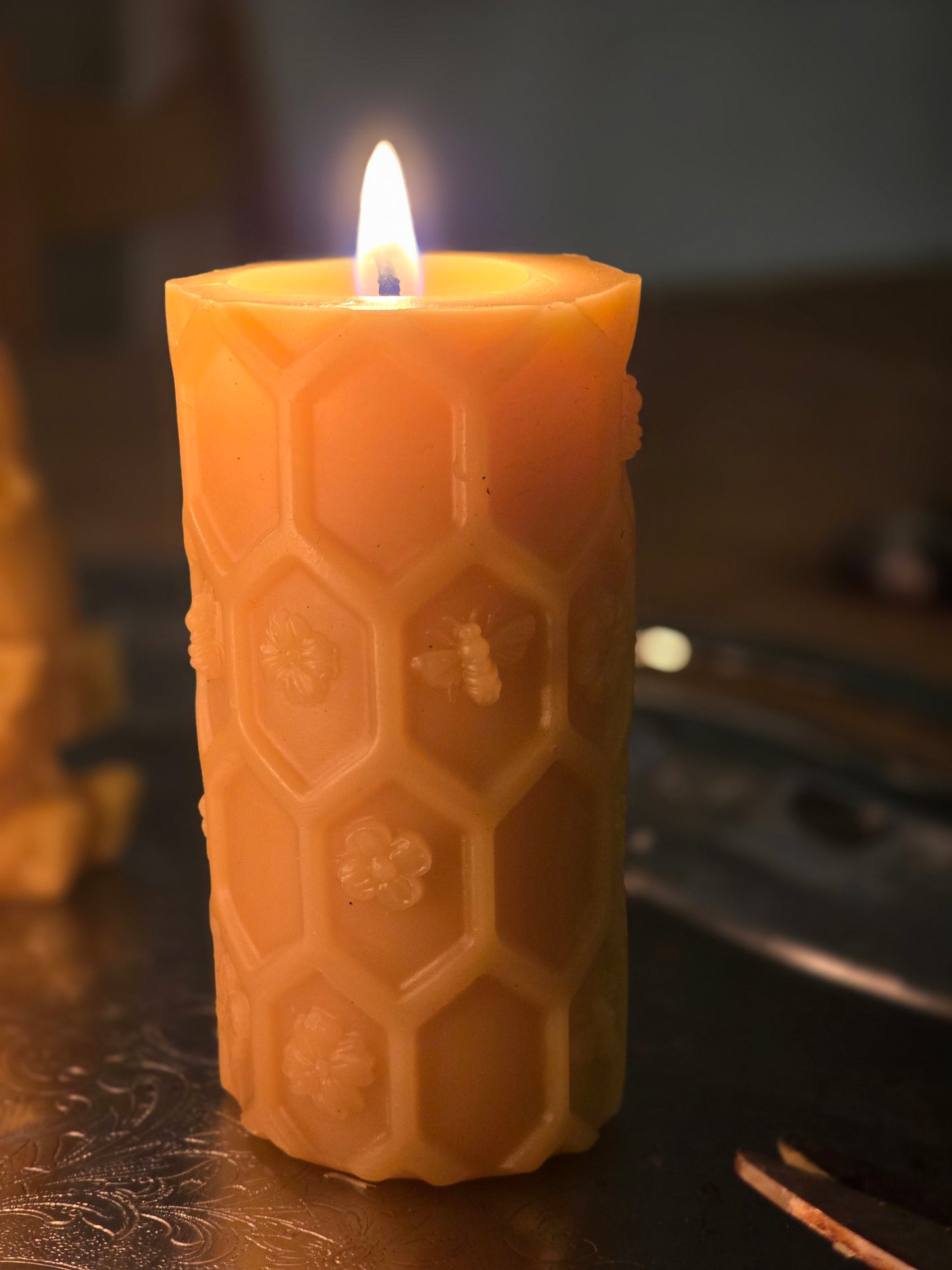 Hive Haven Pillar | Beeswax Candle