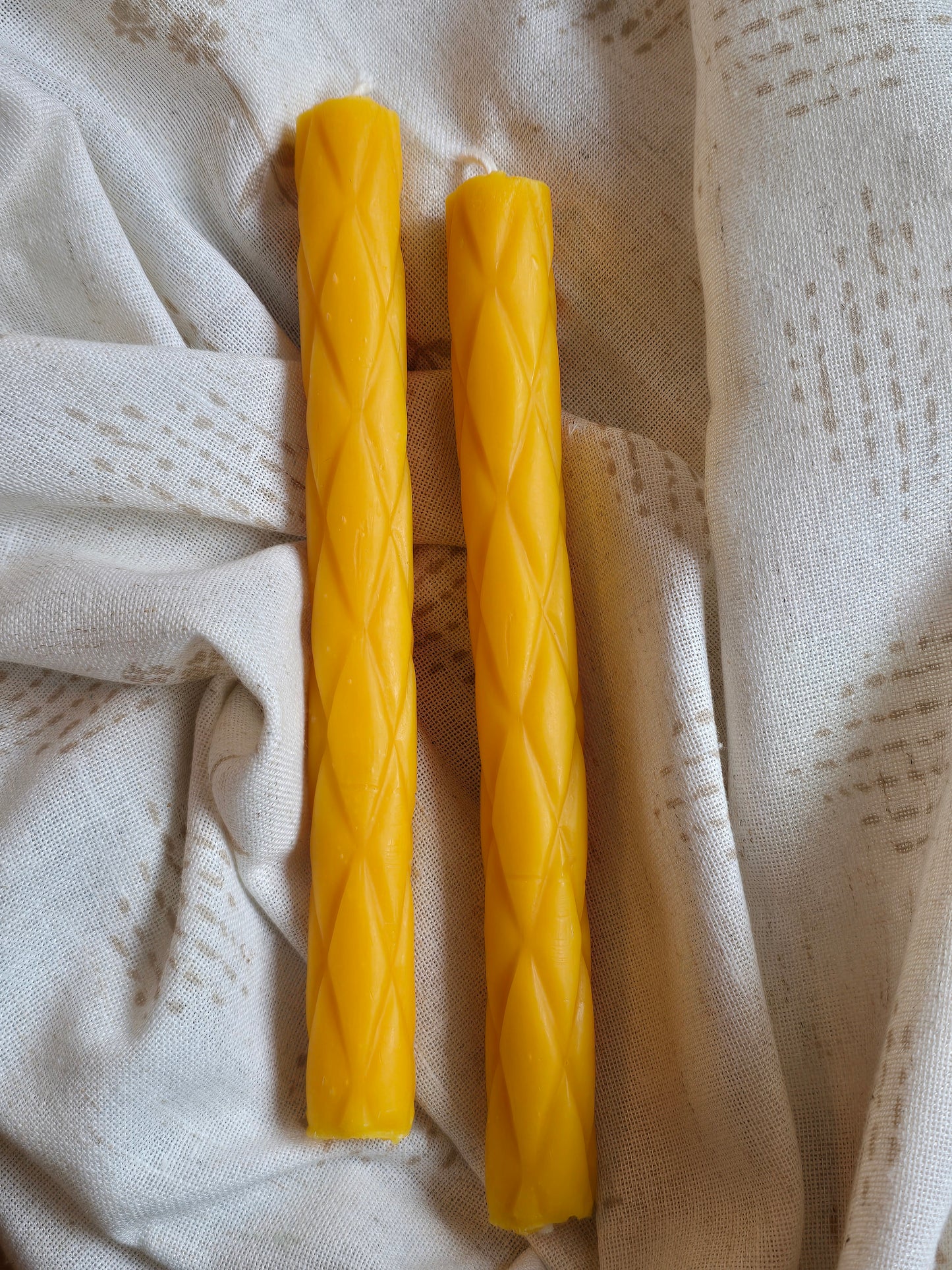 Stained Glass Tapers - Set of 2 | Beeswax Candles