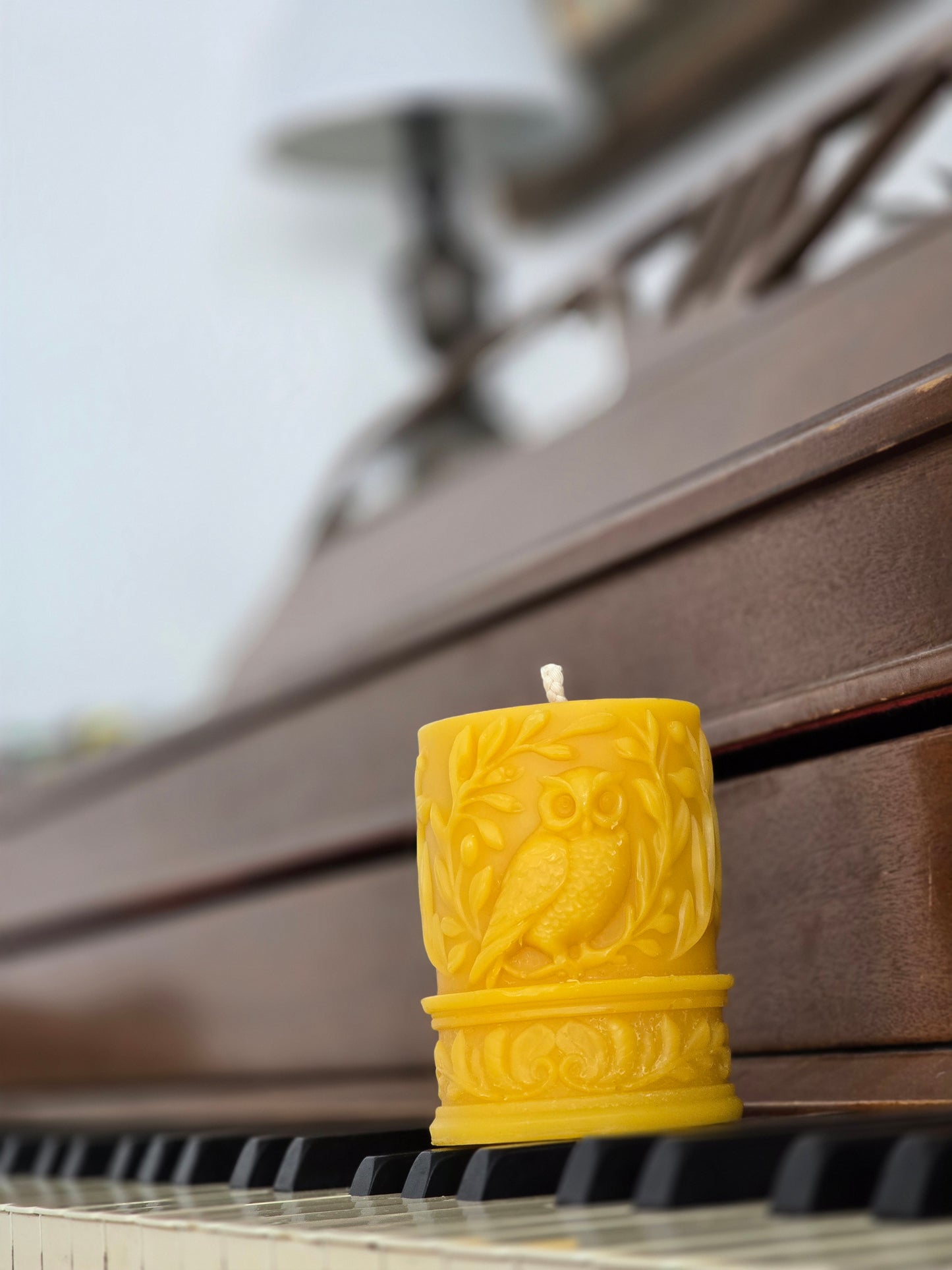 Forest Owl Pillar | Beeswax Candle