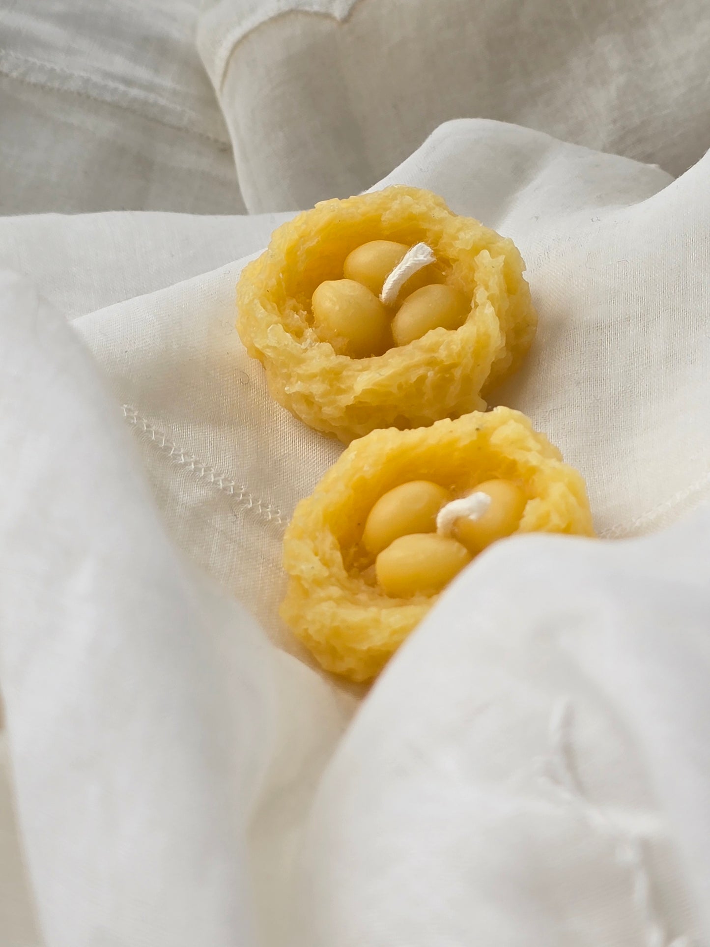 Safe in the Nest, Set of 3 | Tiny Beeswax Candle