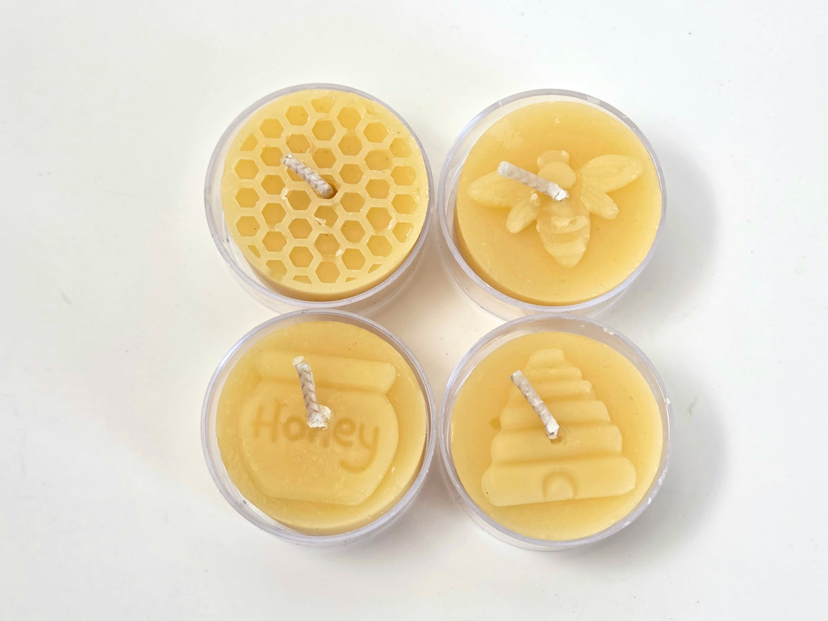 Bee Lights - Set of 4 | Beeswax Tea Light Candles