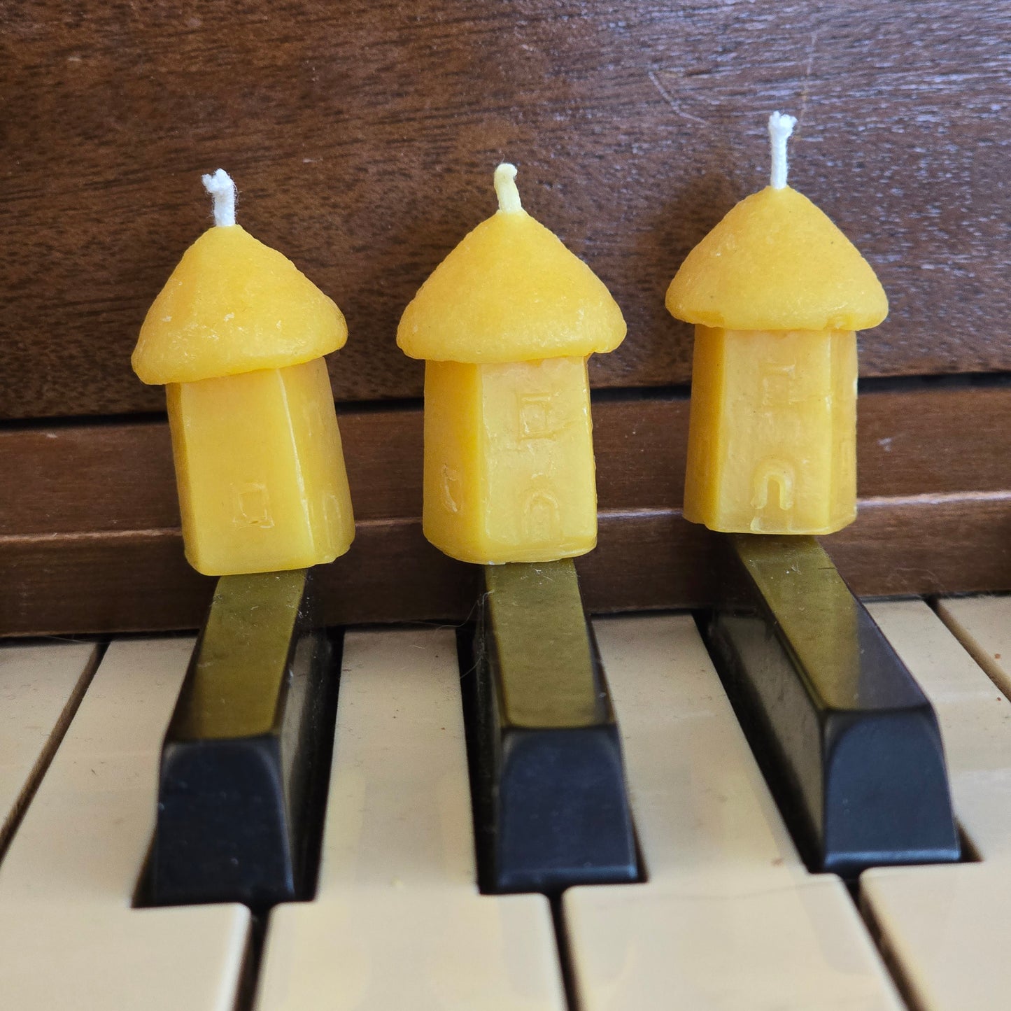 Little Houses, Set of 3 | Tiny Beeswax Candle