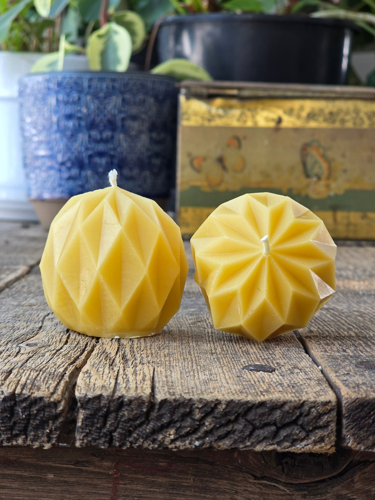 Folk Art Star Ball | Geometric Beeswax Candle