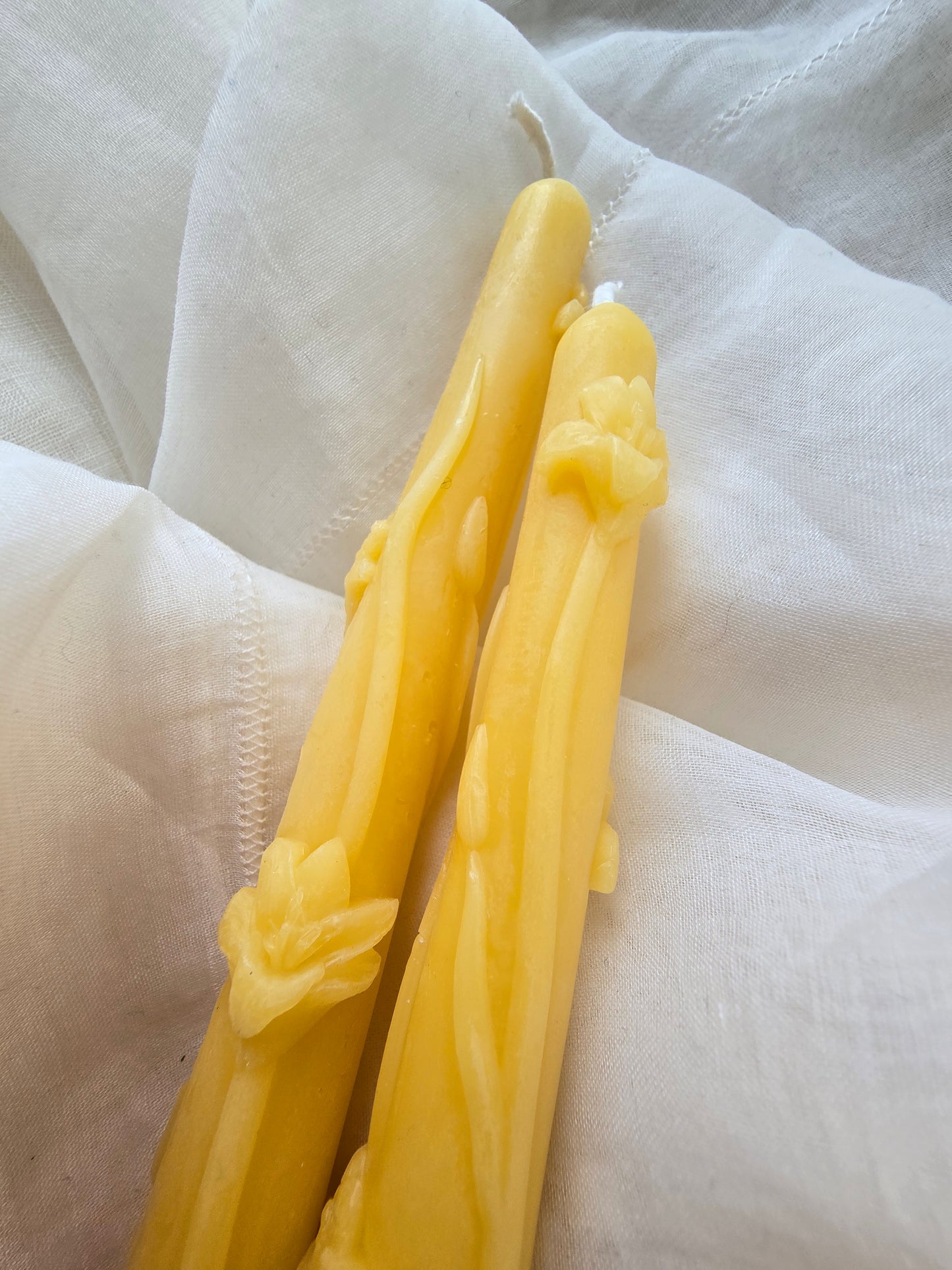 Floral Tapers - Set of 2 | Beeswax Candles