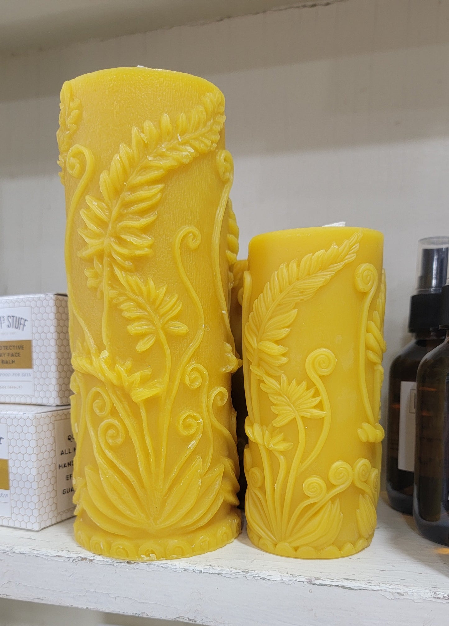 Fern Pillar - Large | Beeswax Candle