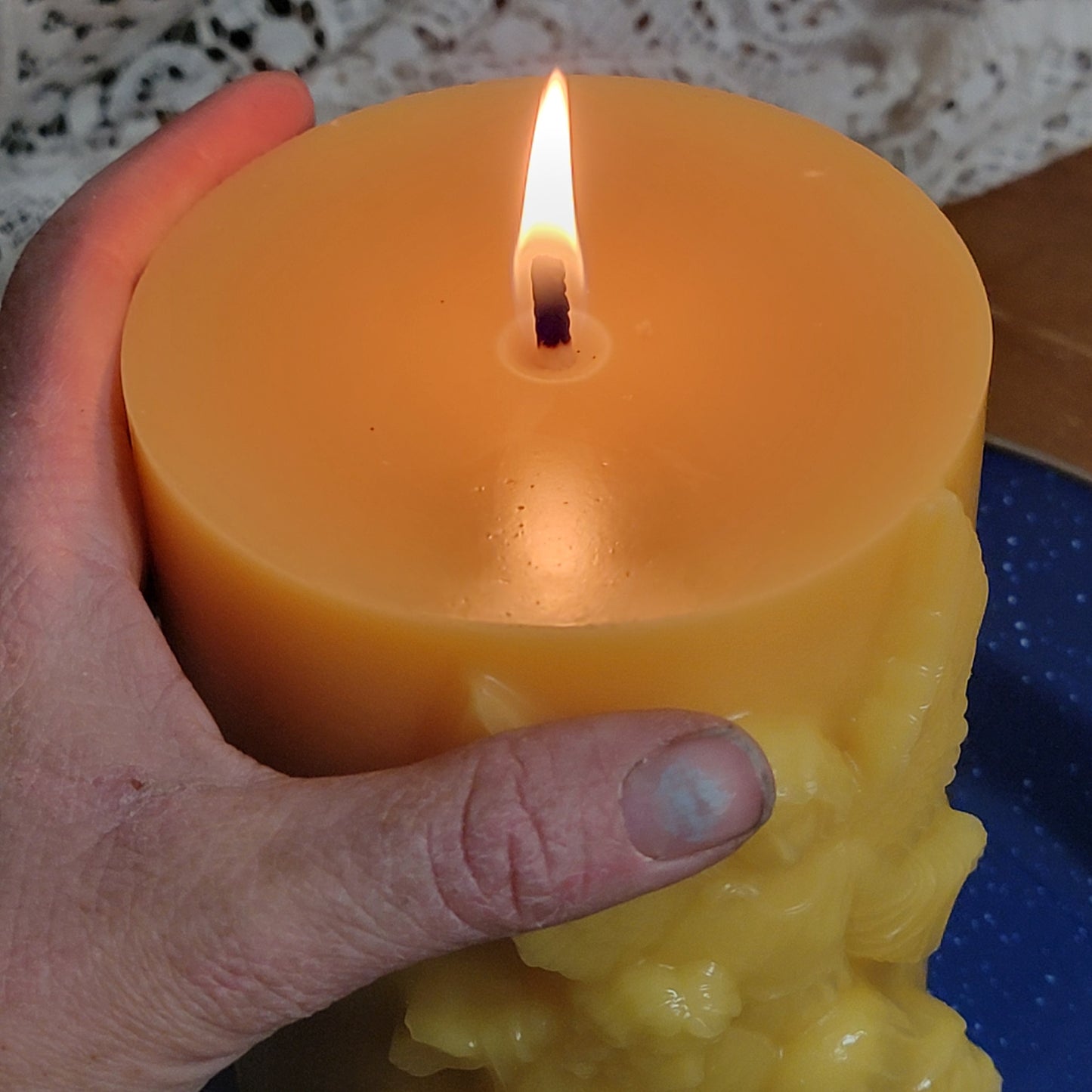 Huge Nativity Pillar | Christmas Beeswax Candle