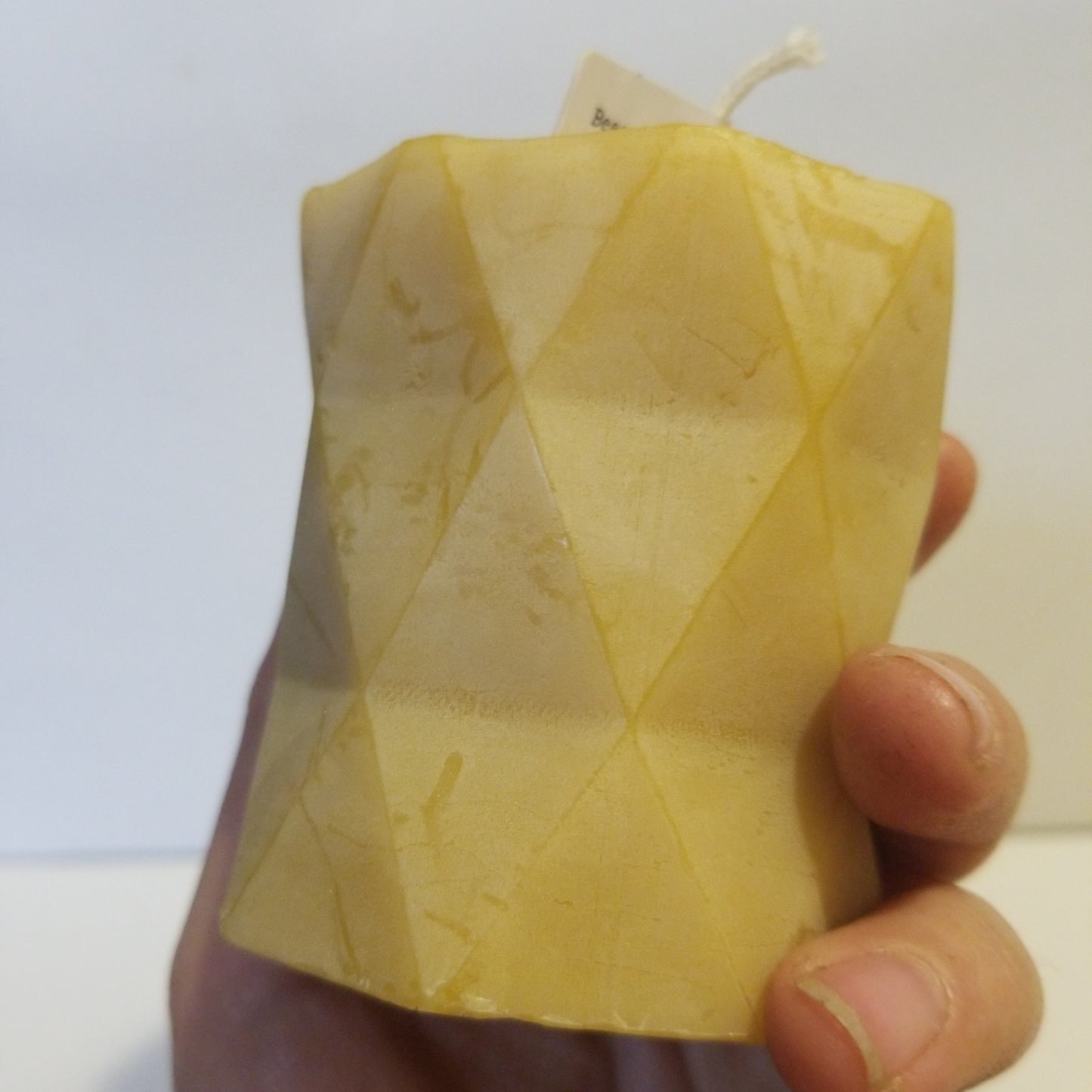 Faceted Pillar | Geometric Beeswax Candle