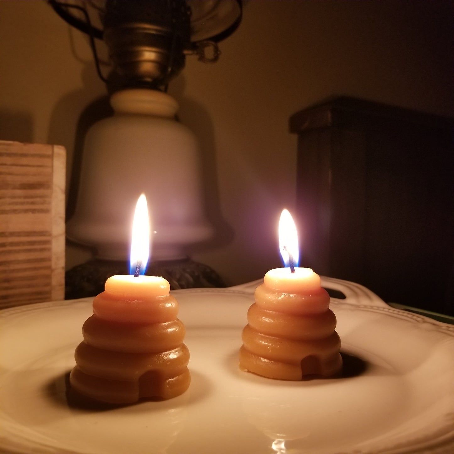 Small Skep Beehive Votive, Set of 2 | Beeswax Candle