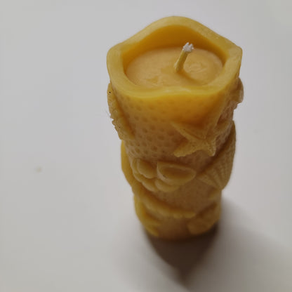 Miss Melody's Seashells- Pillar Beeswax Candle