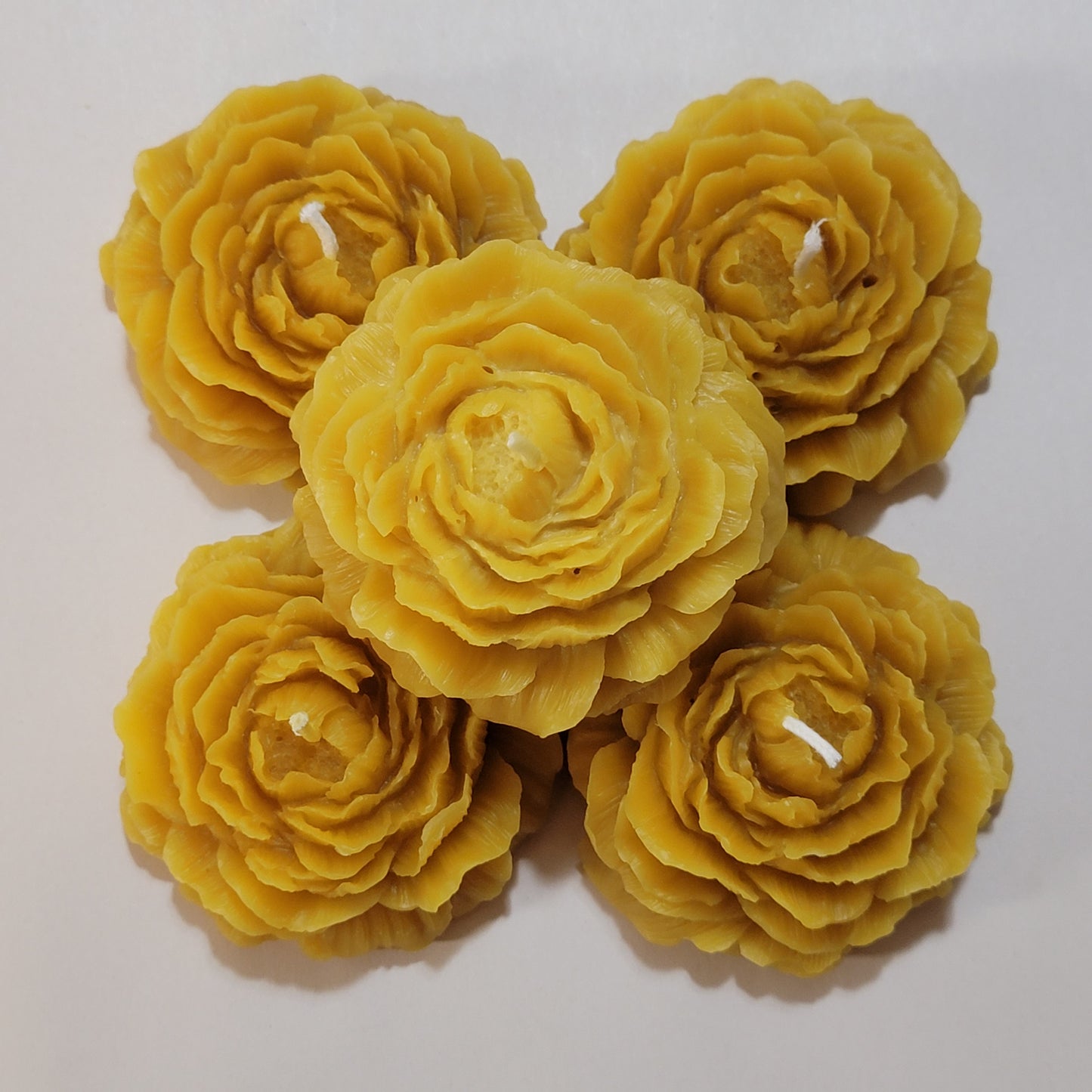 Large Peony floral beeswax Candle