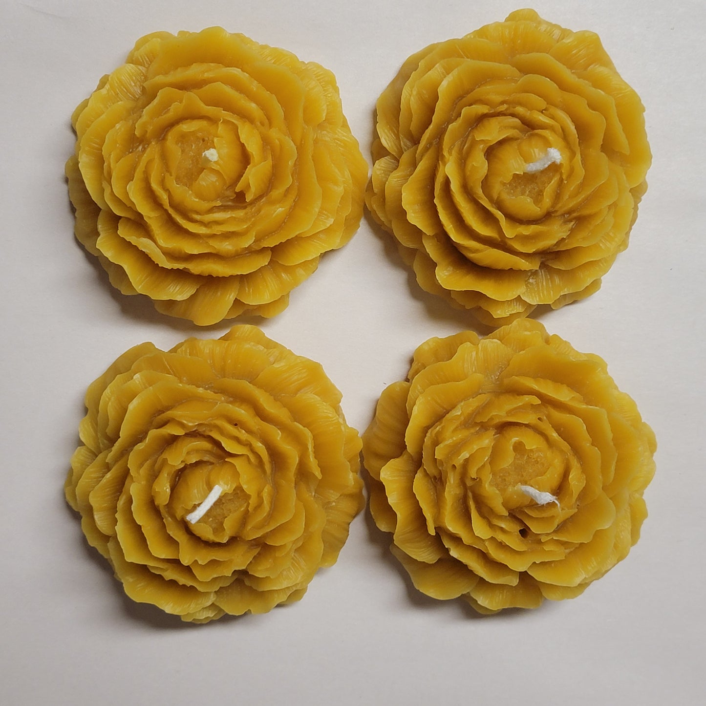 Large Peony floral beeswax Candle