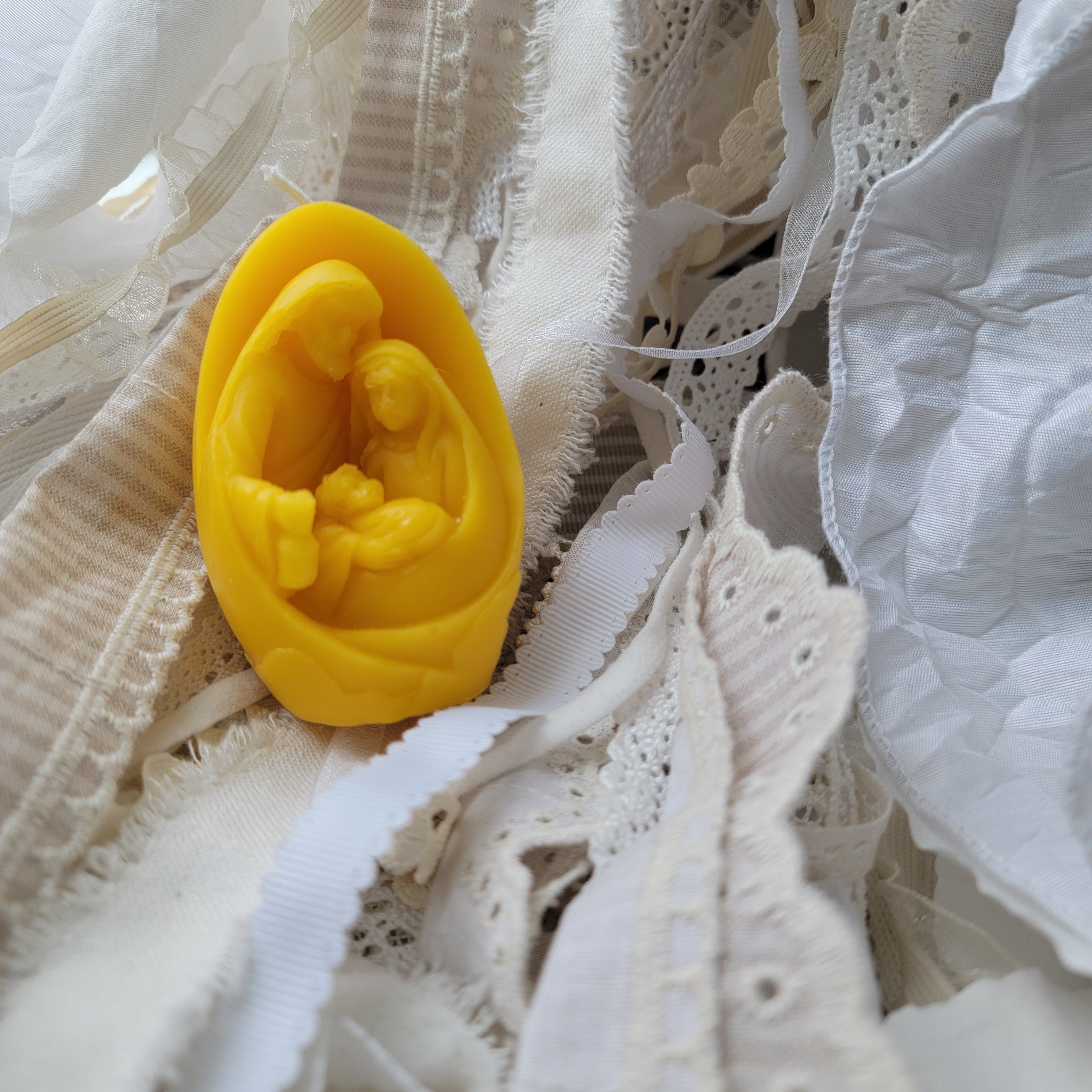 Easter Nativity Egg Beeswax Candle