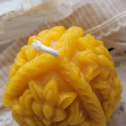 Carved Egg Beeswax Candle