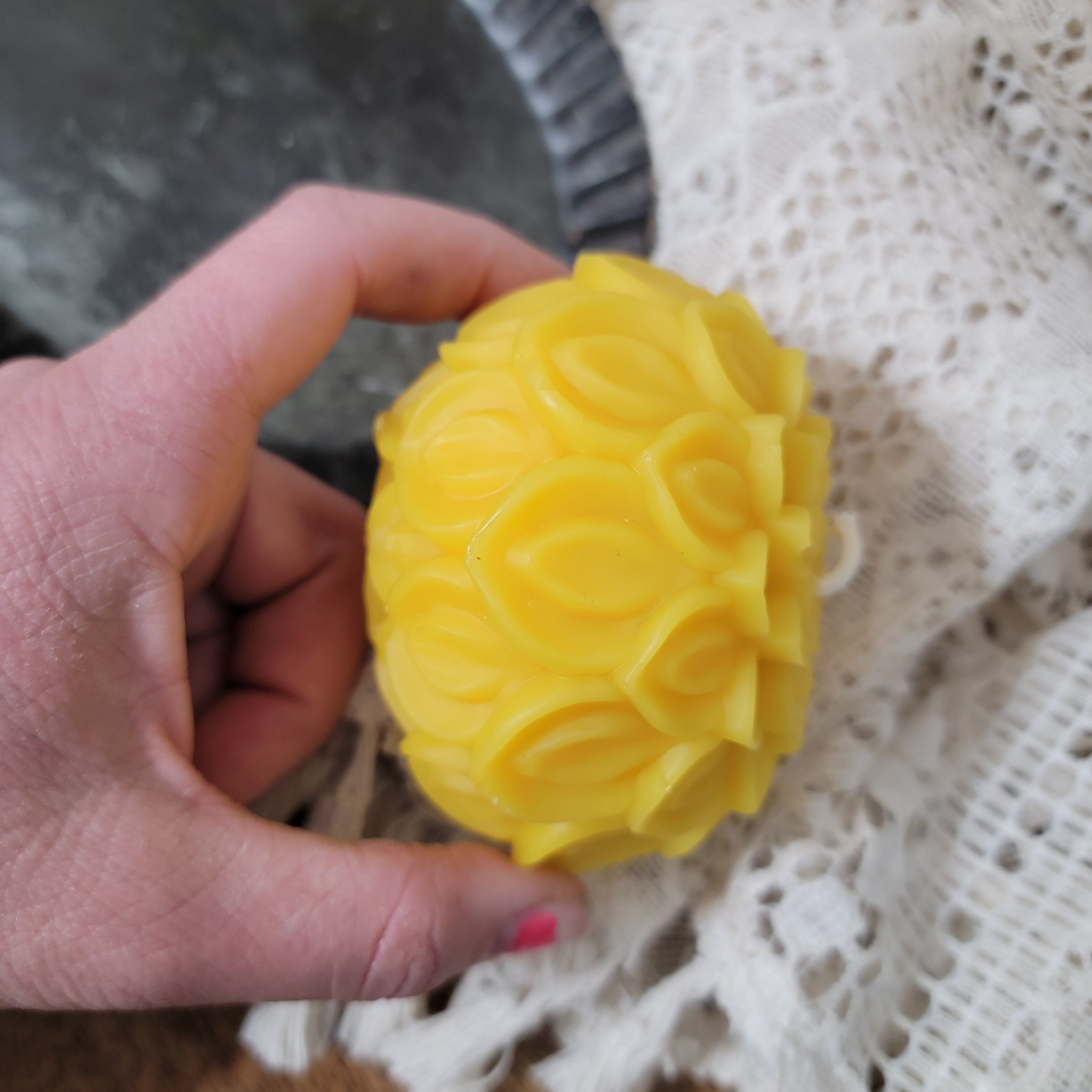 Let it go Lotus Ball beeswax candle