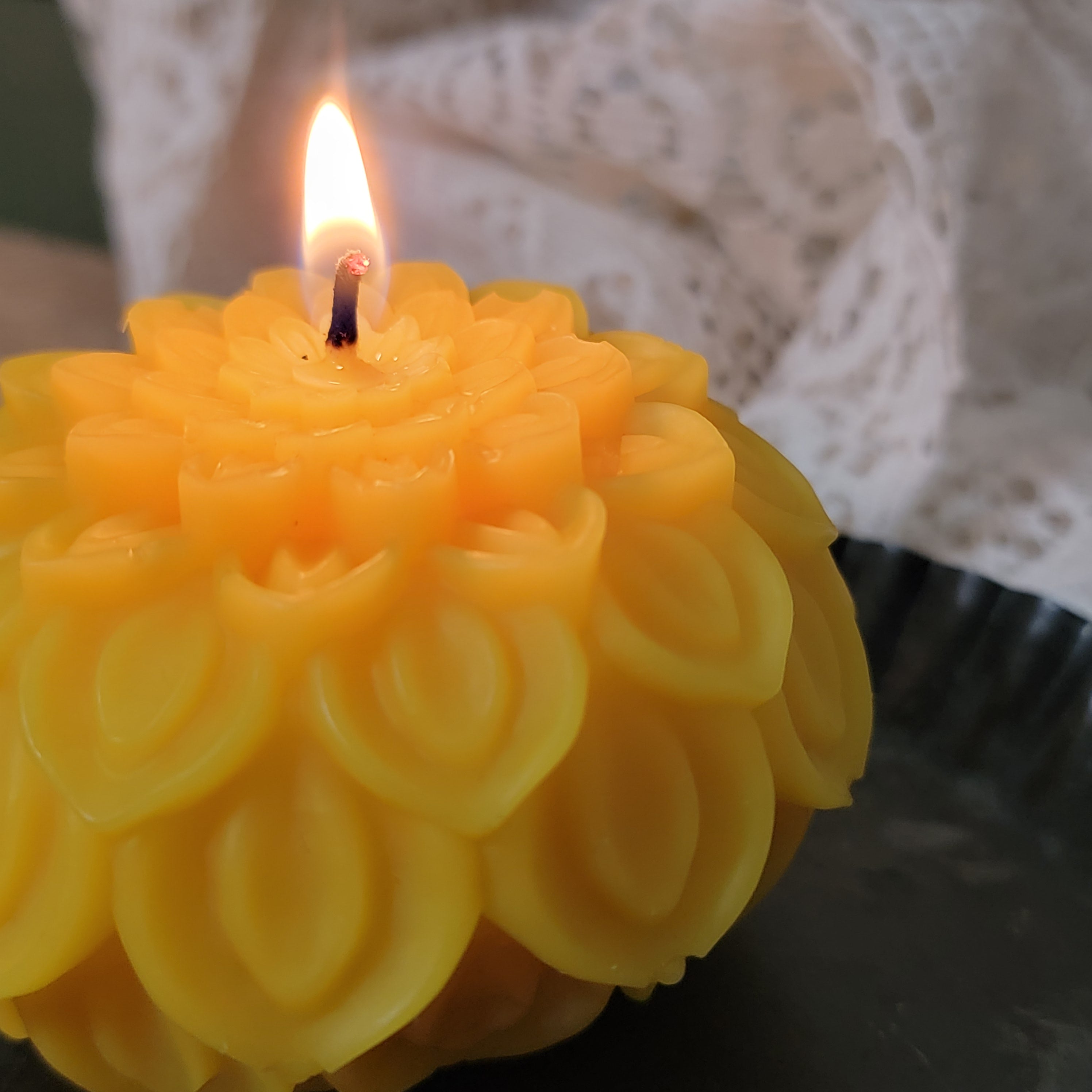 Let it go Lotus Ball beeswax candle