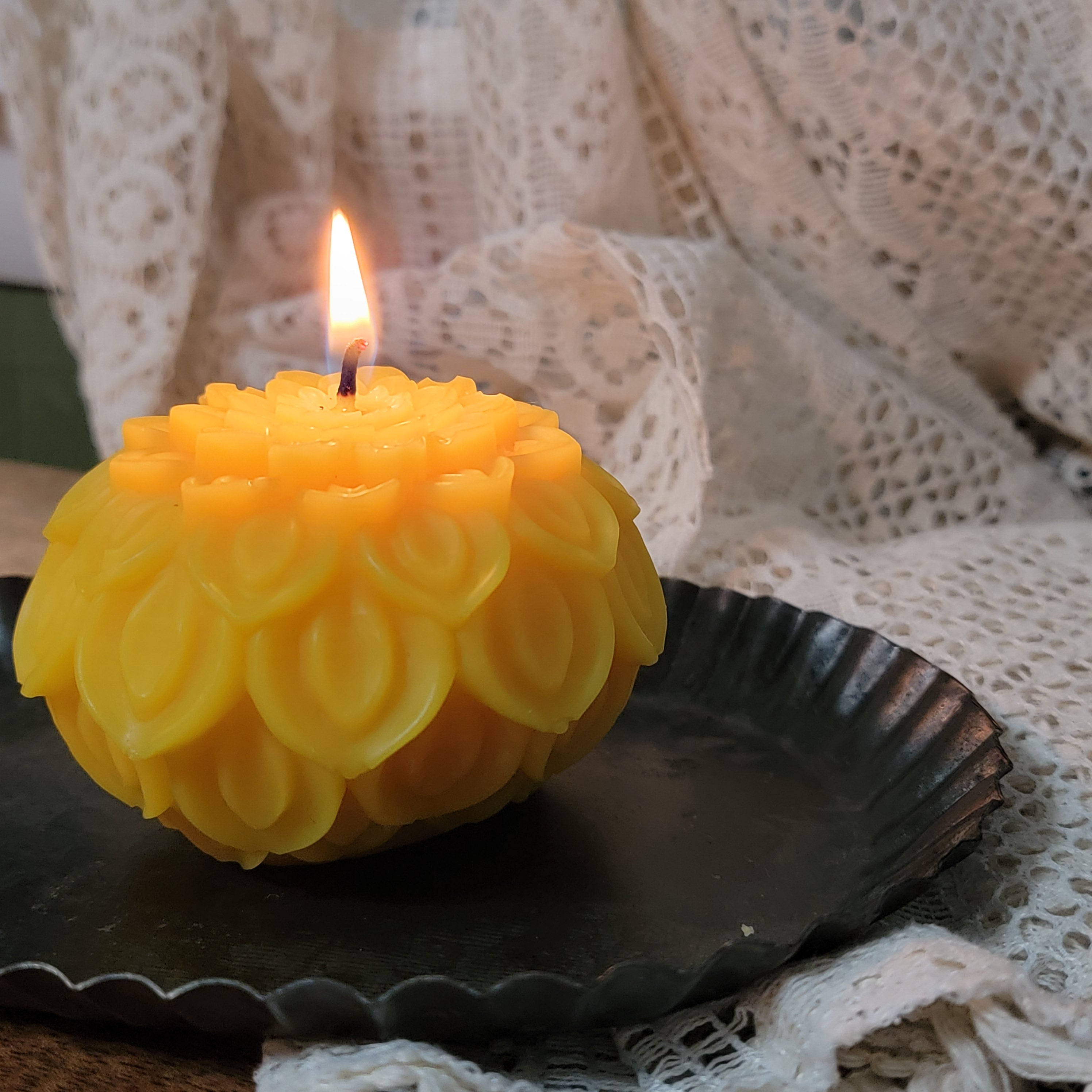 Let it go Lotus Ball beeswax candle