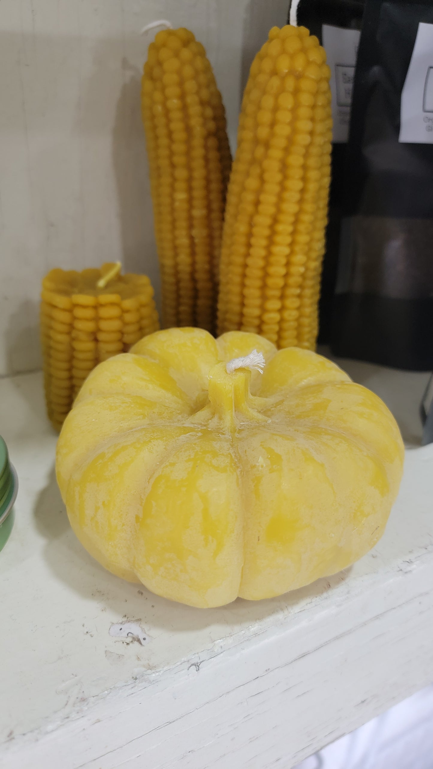 Large Harvest Pumpkin Beeswax Candle