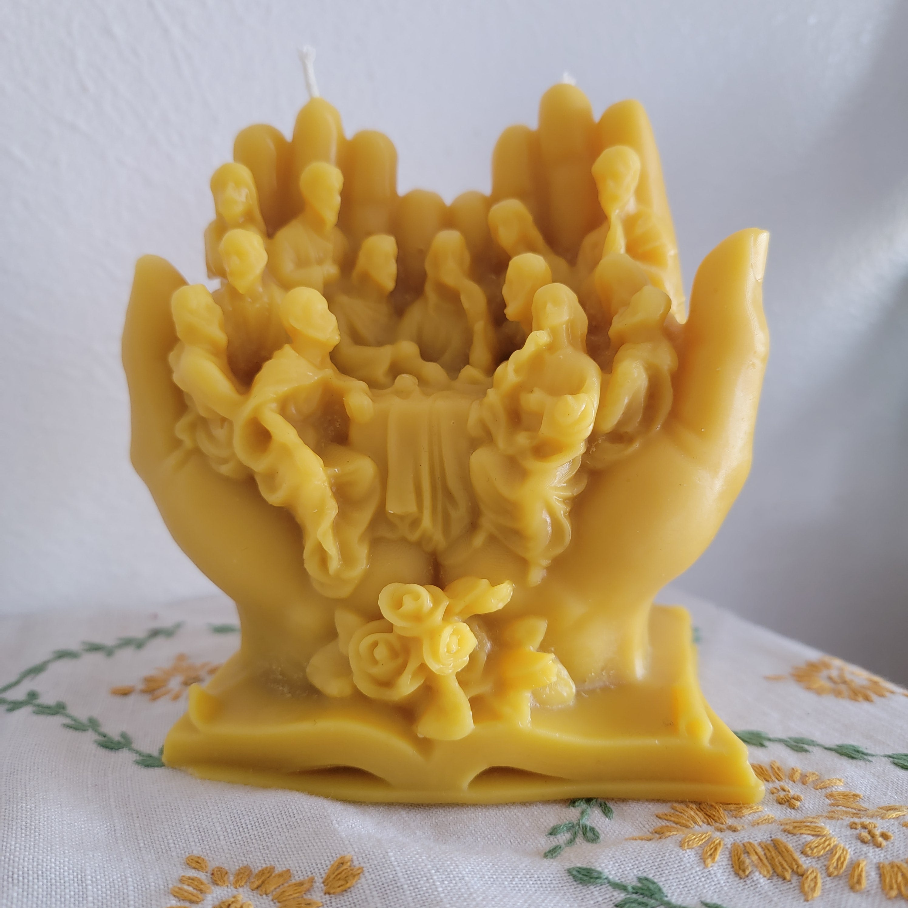 Jesus and the last supper -large beeswax candle