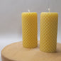 Antique hobnail glass beeswax pillar candle