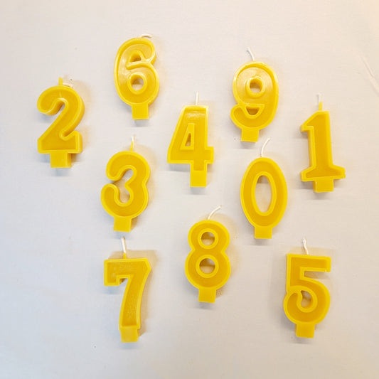 Birthday Numbers Beeswax Candles