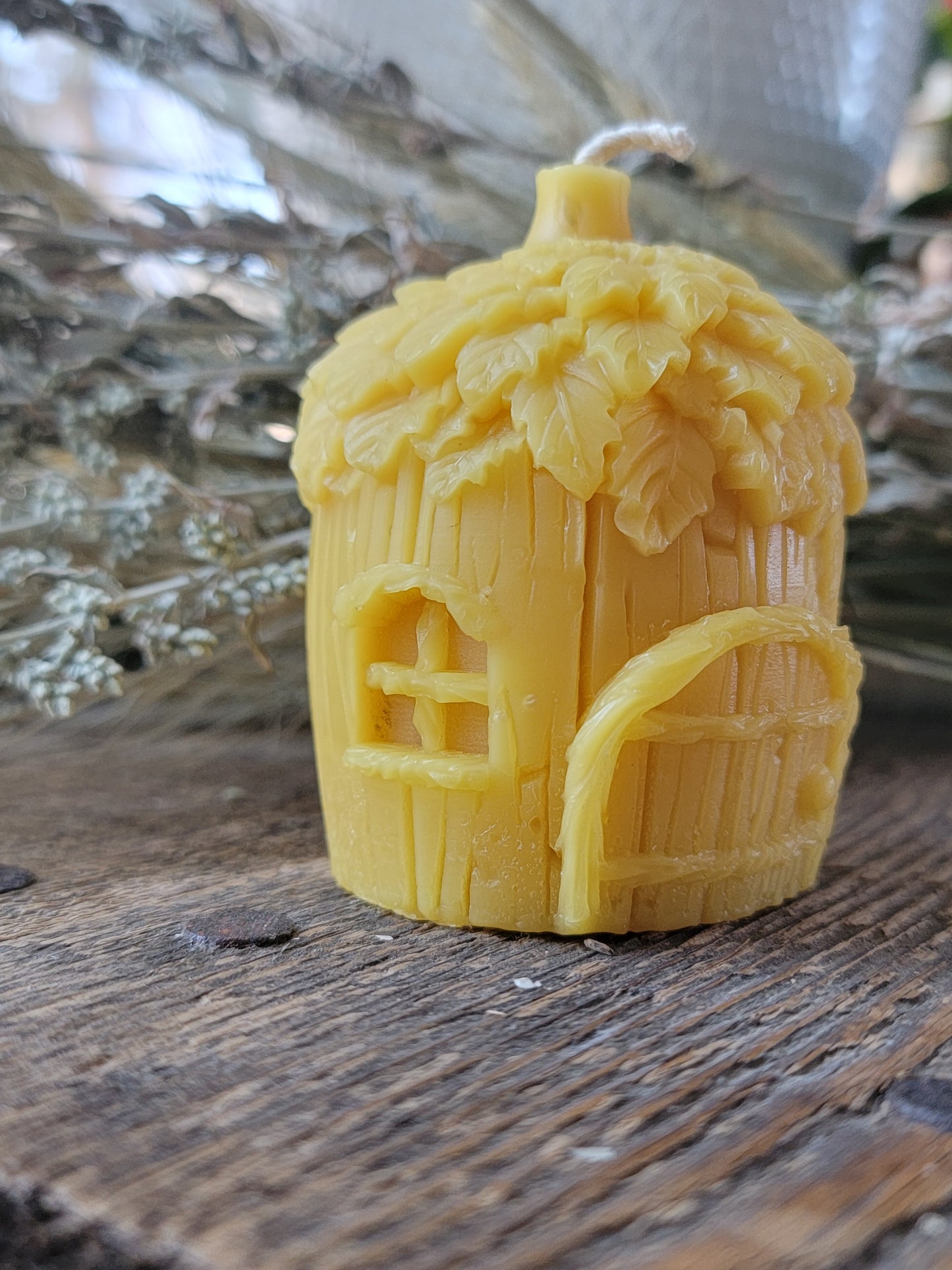 Gnome Home Beeswax candle