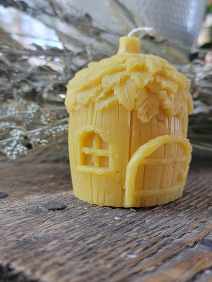 Gnome Home Beeswax candle