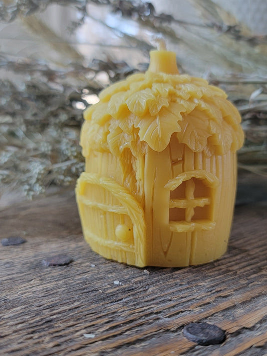 Gnome Home Beeswax candle