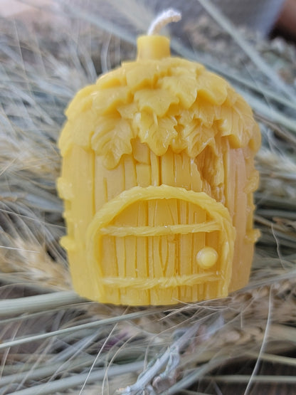 Gnome Home Beeswax candle