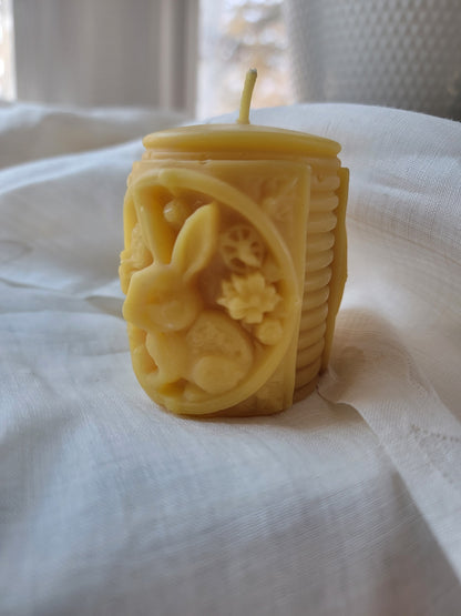 Good Luck Rabbit Beeswax Pillar Candle