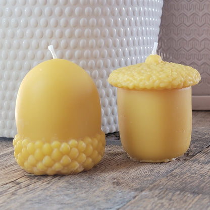 Acorn - Cap Down | Autumn Beeswax Candle