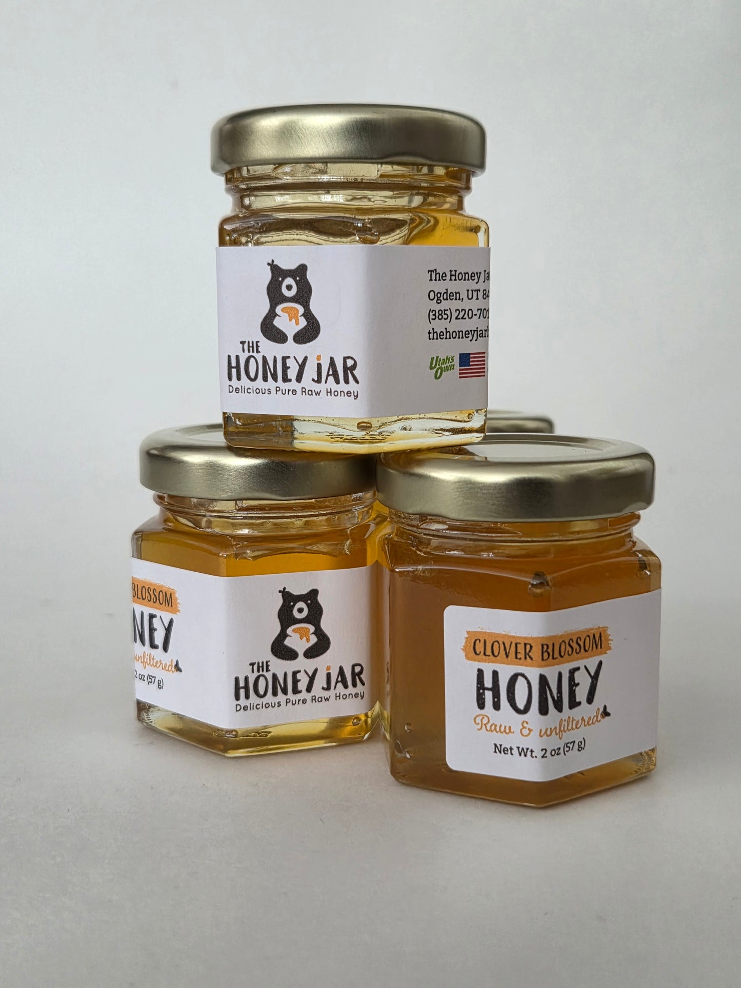 Honey - 2 ounce hex gift jar