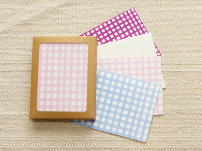 Gingham Check | Blank Inside Note Card Set