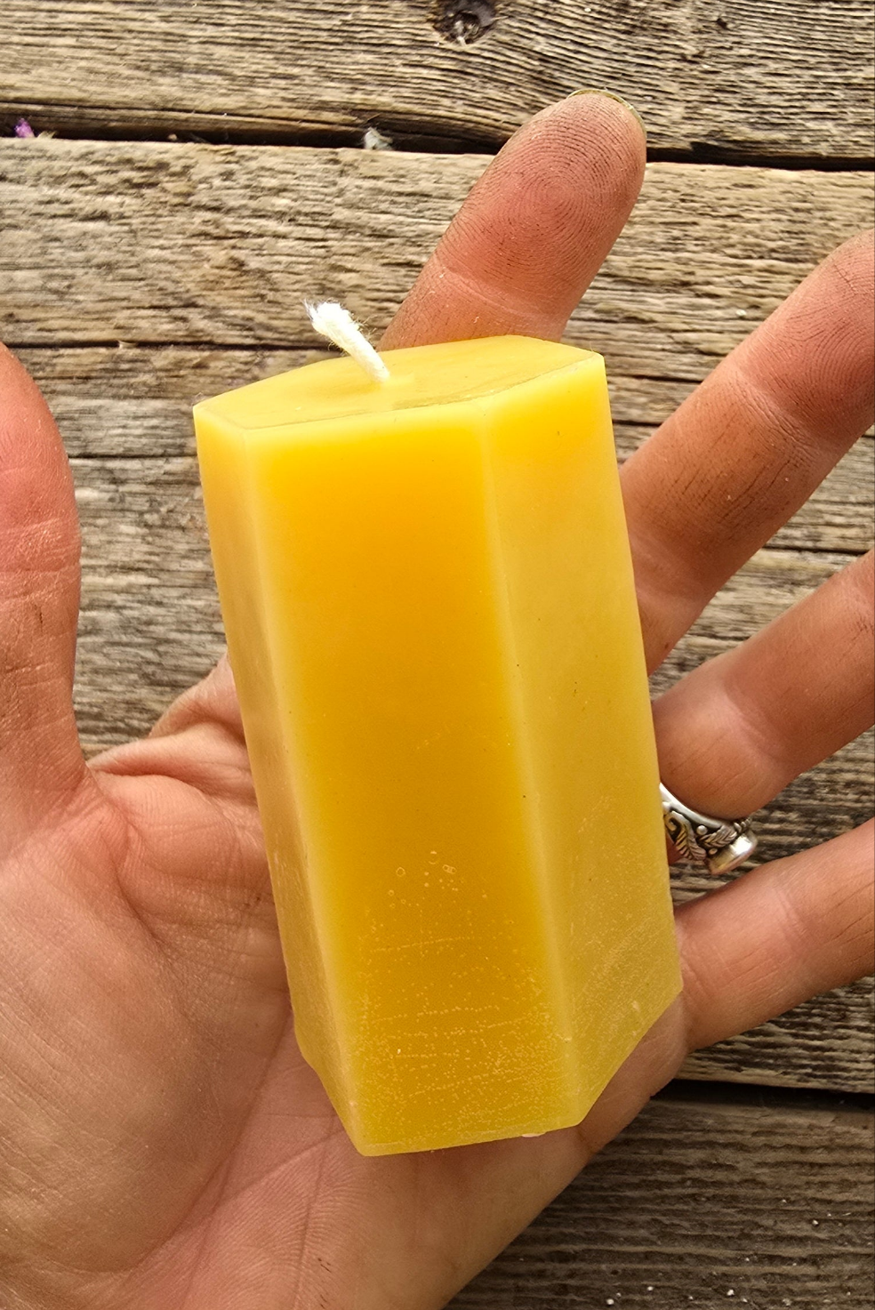 Small Hexagon Pillar | Beeswax Candle