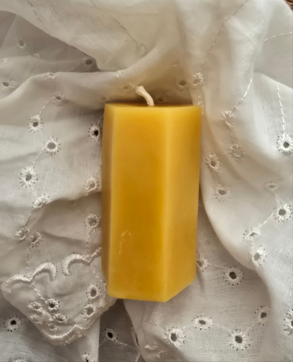 Small Hexagon Pillar | Beeswax Candle