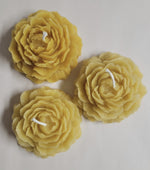 Large Peony floral beeswax Candle