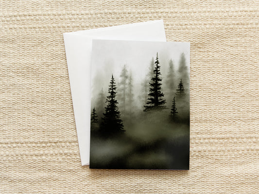 Foggy Forest | Blank Inside Note Card