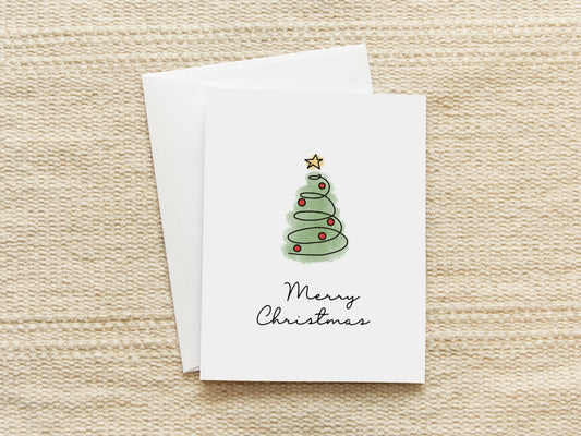 Merry Christmas Tree | Blank Inside Christmas Card
