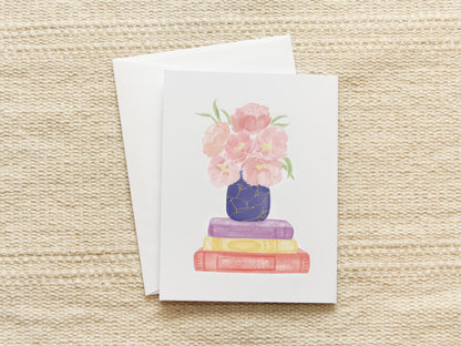 Peony Vase | Blank Inside Note Card