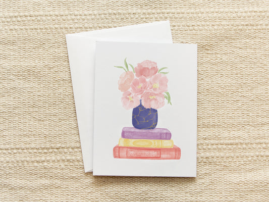 Peony Vase | Blank Inside Note Card