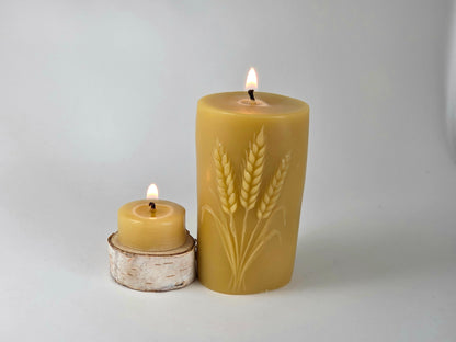 Wheat Pillar | Beeswax Candle