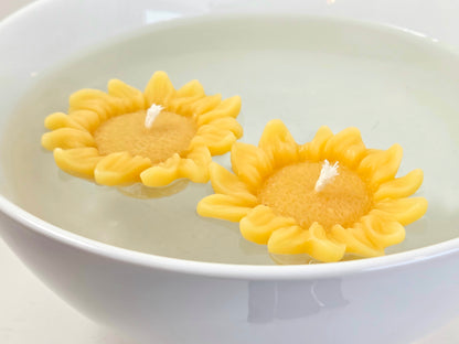 Floating Sunflower | Beeswax Candle