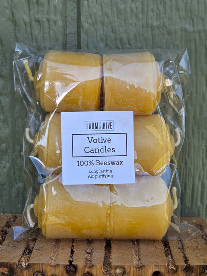 Rustic Votives - Pack of 6 | Beeswax Candles