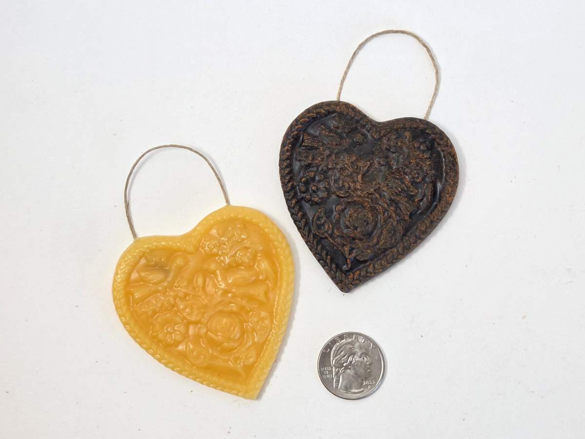 Sweet Turtledoves Heart | Beeswax Ornament