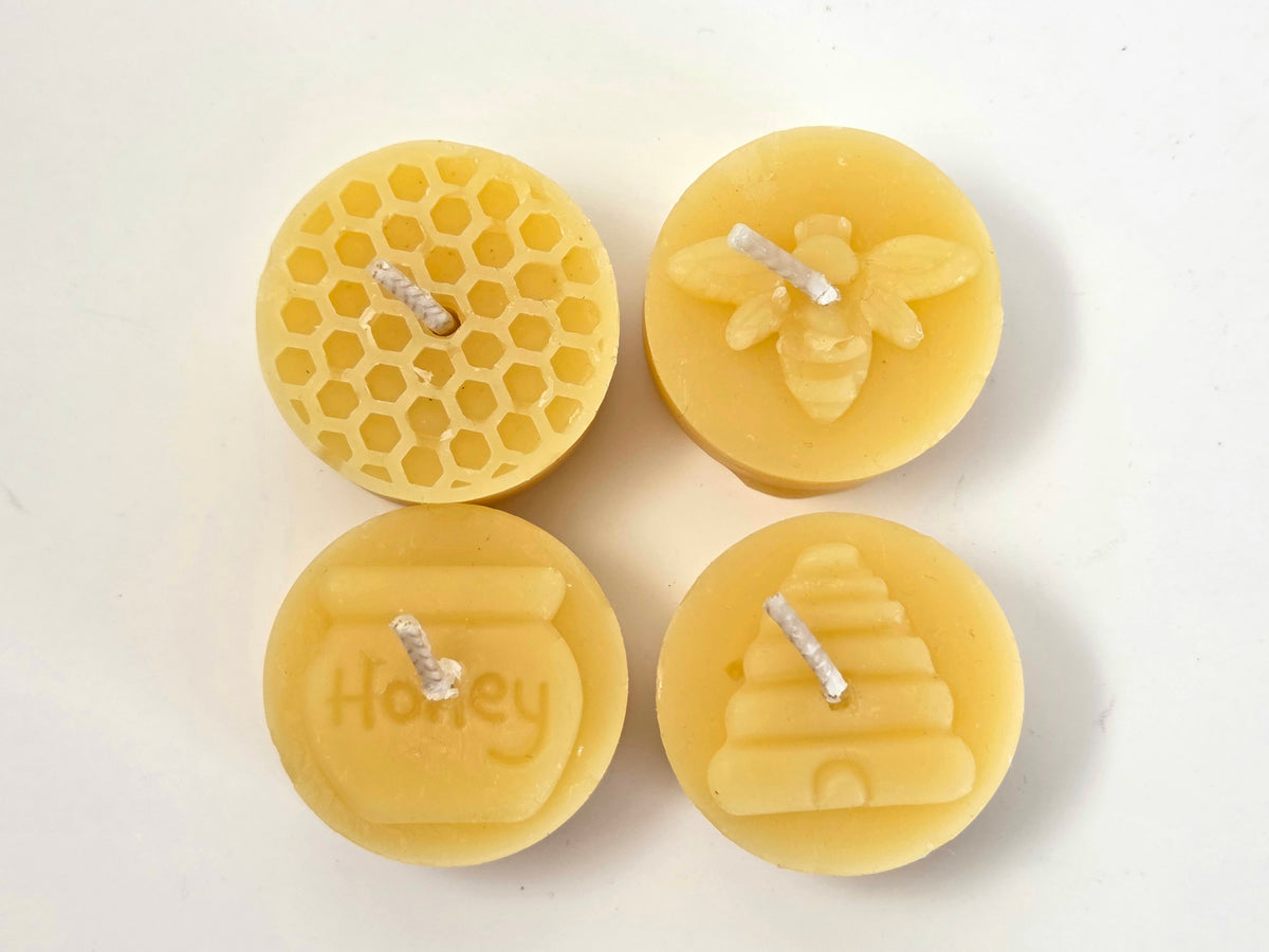 Bee Lights - Set of 4 | Beeswax Tea Light Candles